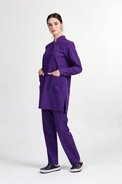 BAŞAK Kadın Mor Doktor Hemşire Forması Takım