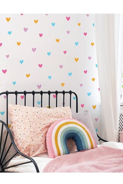 Pandas مجموعة ملصقات حائط على شكل حاويات ملونة لإنشاء قلوب لغرفة الأطفال أنيقة في منزلك