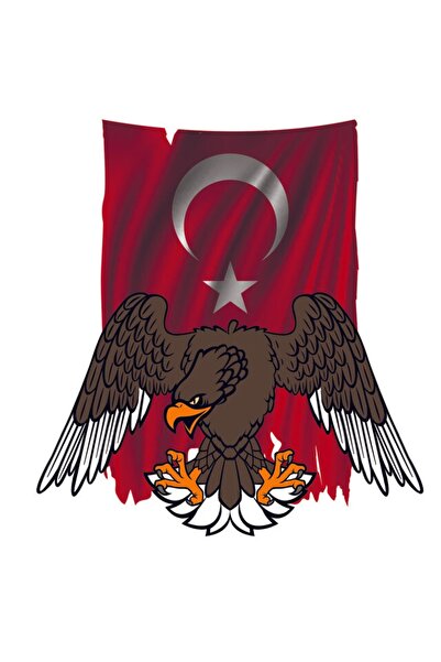 TSC Eagle Turkish Flag Sticker Paste 18cm
