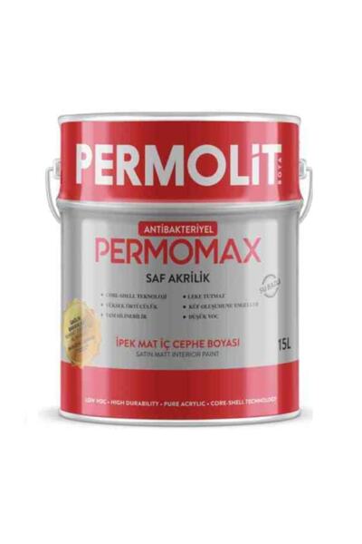 Permolit Permomax Antibakteriyel Ipek Mat Iç Cephe Boyası 15 L - Safi Beyaz