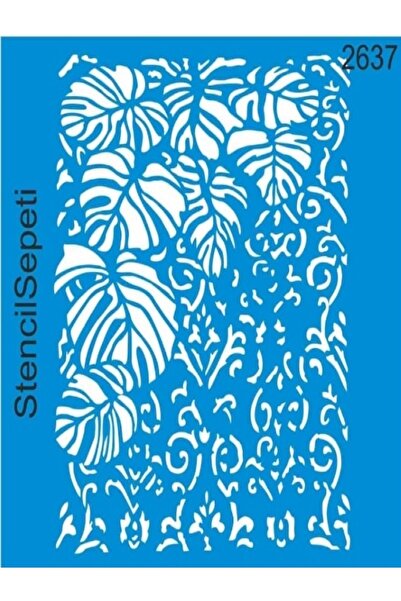 DERYA DESİNG ART قالب استنسل بنمط جدار استوائي St2637 مقاس 30x30 سم