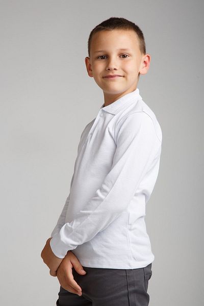 ADA BEBEK ÇOCUK Tricou alb din bumbac pieptănat cu mânecă lungă