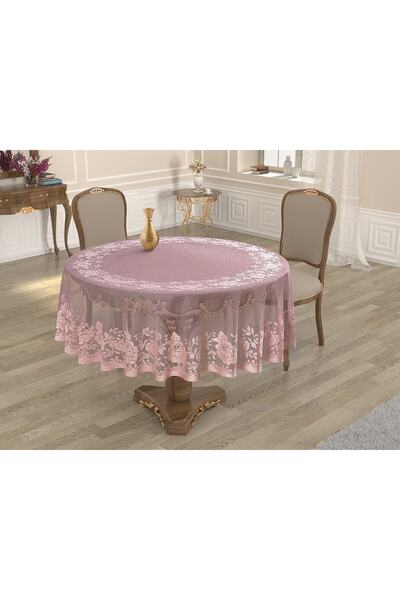 WENESSİ 320 سم × مفرش طاولة محبوك منقوش بالورود