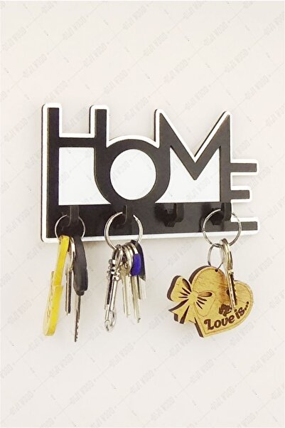 Diji Wood Dekoratif Home Yazılı Ahşap Anahtar Askısı