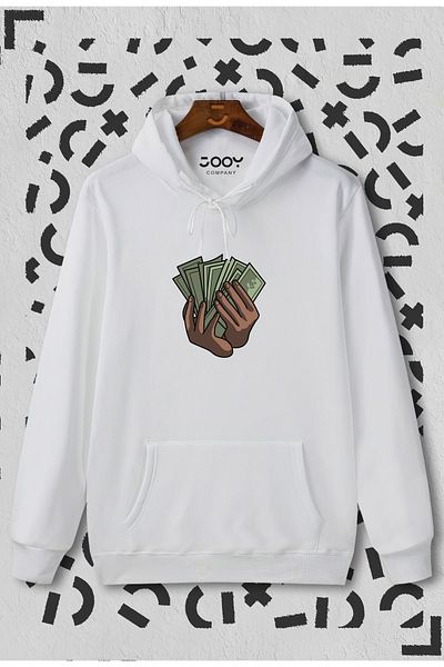 Jooy Company Hanorac cu glugă cu imprimeu cu bani albi