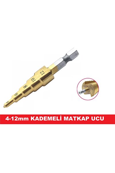 CEKSAN Kademeli Matkap Ucu 4-12mm Bits Saplı Hss -kozalak Uç