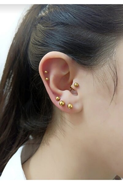 JEWELRY 6’lı Top Çoklu Kombin Çelik Küpe