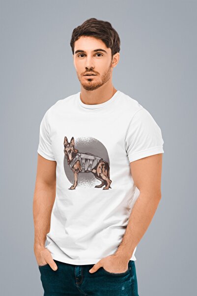 ErTaPassage Λευκό K9 με τύπωμα Ανδρικό μπλουζάκι - T8278761