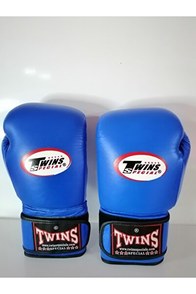 MODA TWİNS Twins Marka Deri Boks Eldiveni Koyu Mavi Renk Cırtlı Model