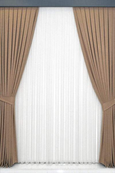 TülEvi Pileli Sık Kadifemsi Fon Perde Yüksek Kalite Tek Kanat