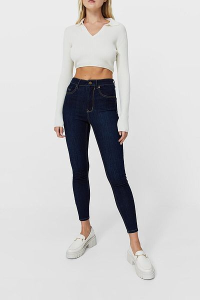 Trn JNS Pantaloni de blugi skinny de culoare albastră