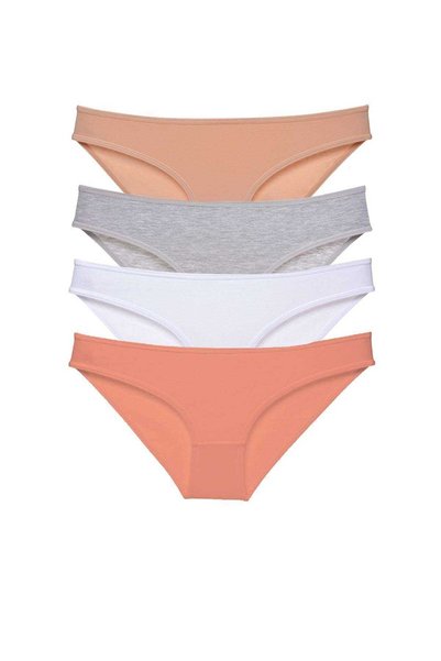 OEM 4 Piece Super Eco Set Lycra Women's Slip Panties Skin Gray White Powder