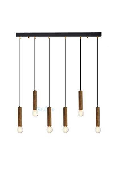 Modi Lighting Siyah Eskitme 6'li Sarkıt Avize Mod-av-4468-6ys