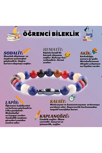 Alp Doğal Taş Başarı Konsantrasyon Öğrenci Bilekliği Doğaltaş Orjinal Faturalı Nazar Hafıza Iletişim