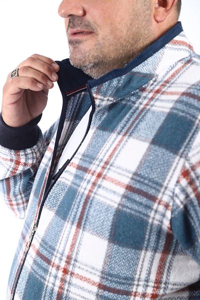 MocGrande Μεγάλο μέγεθος Stand-up Collar Sweat Lumberjack 22219-βενζίνη
