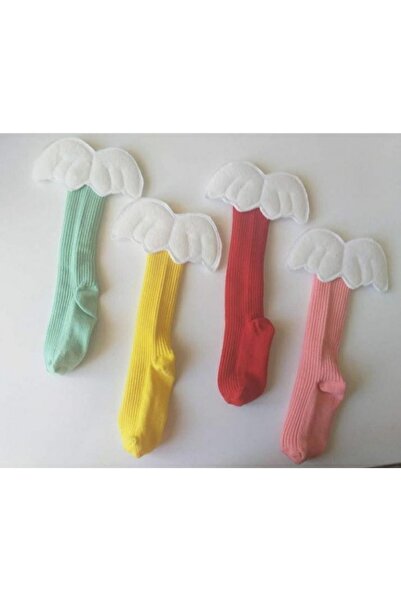 ÖZKARDEŞLER BABY Baby Knee Socks with Angel Wings, Pack of 4