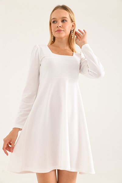 VOLT CLOTHİNG Γυναικείο Μίνι Φόρεμα με μακρυμάνικο τετράγωνο λαιμό