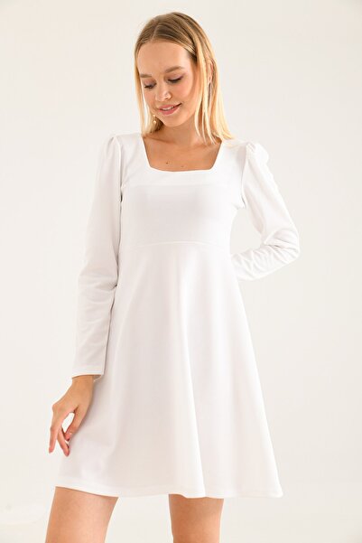 VOLT CLOTHİNG Γυναικείο Μίνι Φόρεμα με μακρυμάνικο τετράγωνο λαιμό