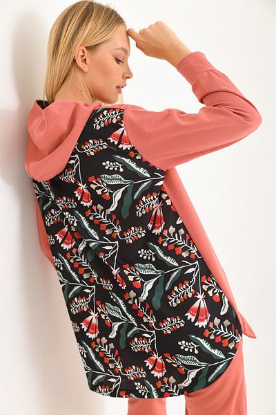 VOLT CLOTHİNG Women's Back Print Detail Hooded Sweat Set