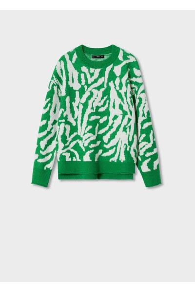 MANGO Woman Hayvan Desenli Triko Kazak