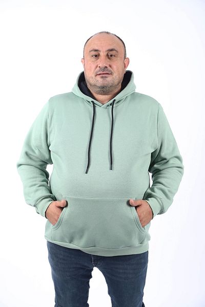 Starbattal Ανδρική κουκούλα Basic Sweat Plus Size 11700-cagla