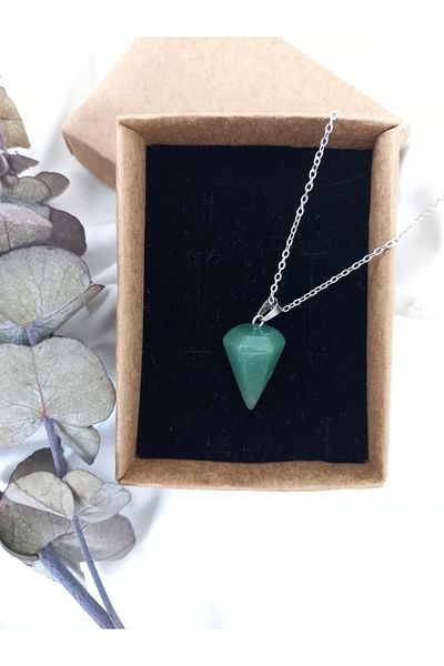 SENGDOĞALTAŞ Aventurine Pandule Natural Stone Necklace
