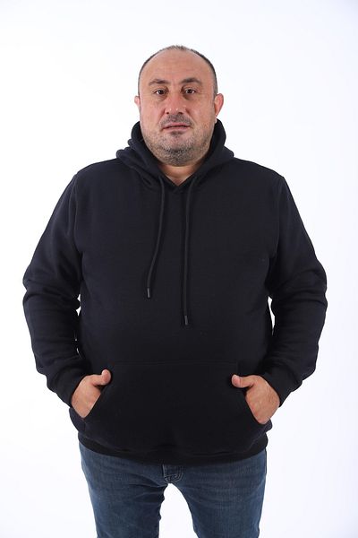 Starbattal Ανδρικό Basic Sweat Hooded 11700-μαύρο μεγάλο μέγεθος