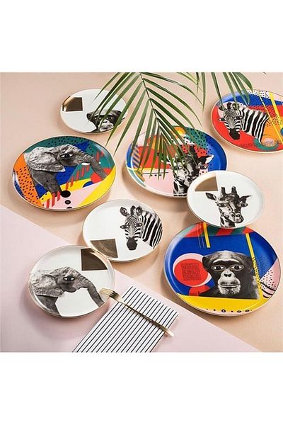 Porland Wild Life Series - 28cm Zebra Flat Plate