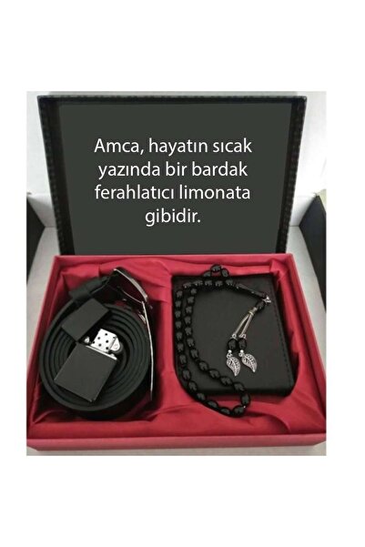 Alsepeteavm Amca Ya Hediye Cüzdan Kemer Tespih Çakmak Seti