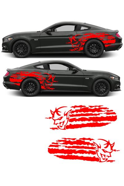 Melek Pazarı Şeytan Yan Gövde Arka Çamurluk Sticker. Şeytan Aaraba Stickerı