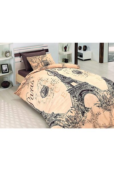 First Choice First Choice Ranforce Double Duvet Cover Set Romantica Brown 8699297000033