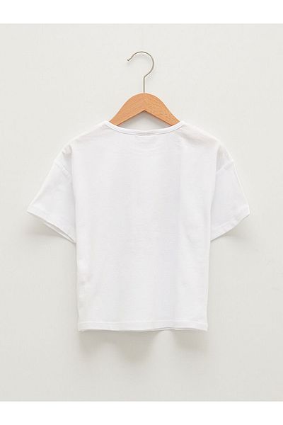 LC Waikiki Βαμβακερό T-Shirt για κορίτσια - Crew Neck, Printed, Κοντό μανίκι