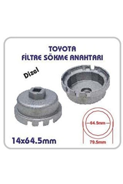 Hırdavat Garajı Toyota Filtre Sökme Anahtarı Dizel 64.5 Mm 14 Köşe