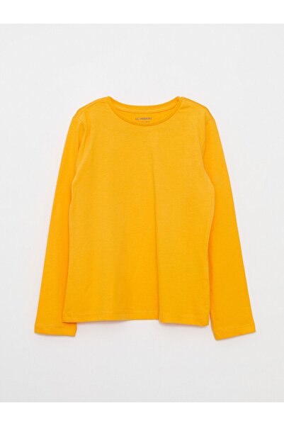 LC Waikiki Bisiklet Yaka Basic Uzun Kollu Kız Çocuk Tişört