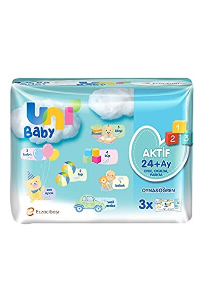 Uni Baby Aktif Oyna Öğren 3'lü Islak Mendil (3x52)
