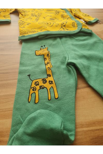 Necix's Newborn 5-Piece Bodysuit Set with Animal Figures