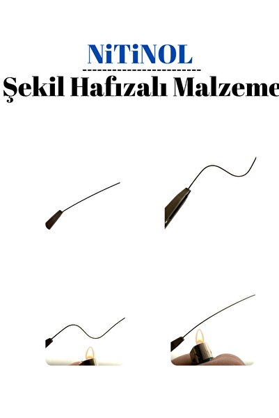 AKSÖZ ARGE Nitinol Şekil Hafızalı Tel/ Çap: 1mm / Uzunluk:3 Metre/ Dönüşüm Sı...