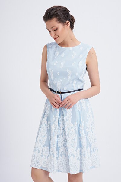 Balizza Blz-deri Kemerli Desenli Elbise