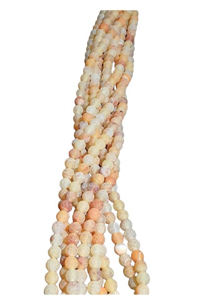 RLX BUJİTERİ سلسلة من الحجر الطبيعي معرق باللون الأصفر - مادة المجوهرات 8 مم