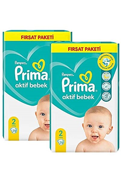 Prima حفاضات أطفال أكتيف بيبي مقاس 2 144 قطعة حزمة الفرصة الشهرية