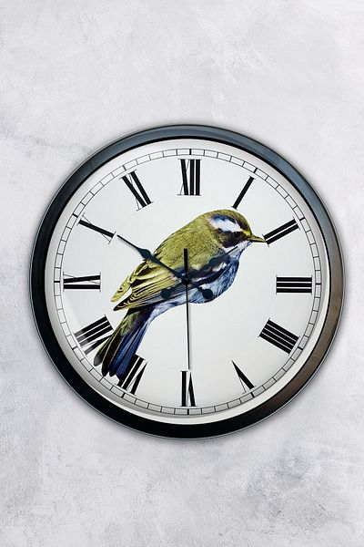 Kasva Concept Gift 40 cm Black Metal Bird Wall Clock