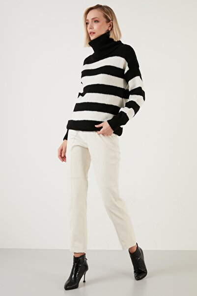 Lela Color Blocked Turtleneck Thick Winter Sweater Women's Sweater 4615017