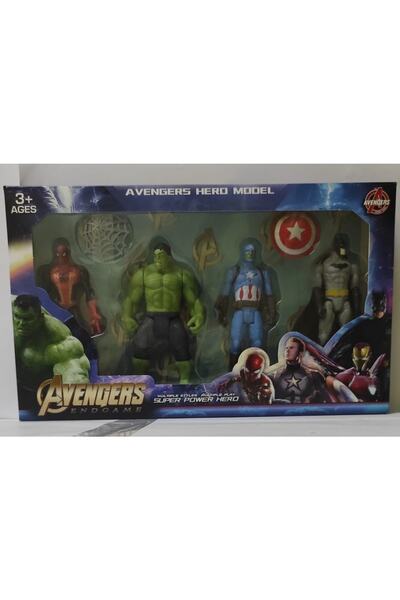 AVENGERS Süper Kahramanlar 4lü Figür Spiderman Hulk Kaptan Amerika Batman