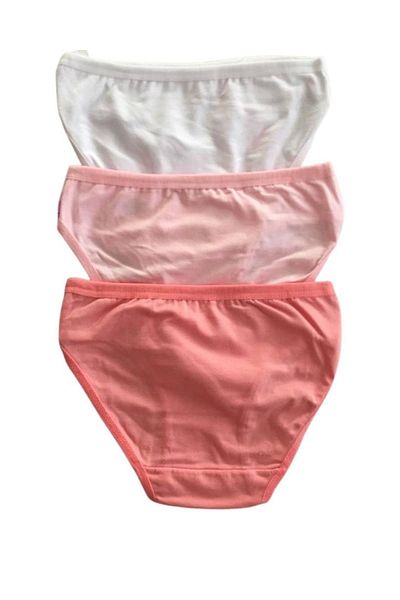 snooddy Girl's White-white-pink 3-Piece Kitten Printed Modal Panties Set Sn001pkül