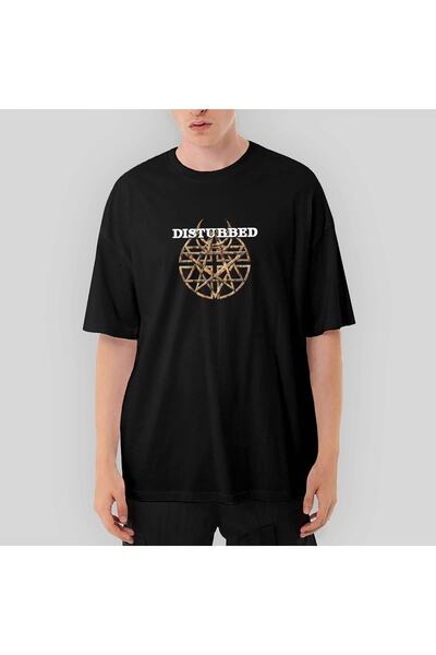 Z zepplin Disturbed Logo 2 - Tricou negru supradimensionat