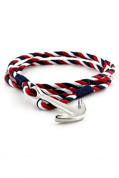 Solfera Sailor Colors Rope Metal Anchor Sailor Men's Bracelet M023g