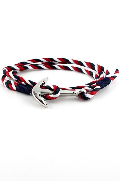 Solfera Sailor Colors Rope Metal Anchor Sailor Men's Bracelet M023g