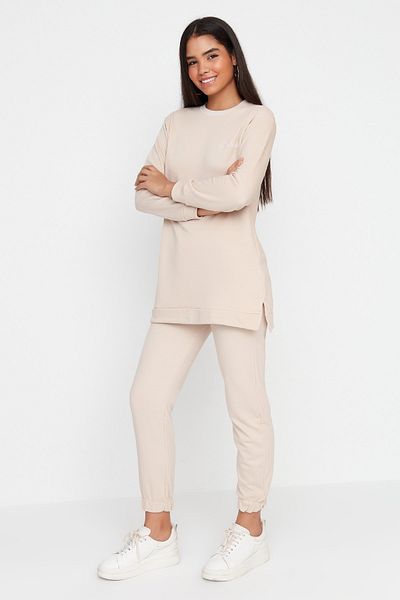 Trendyol Modest Sweatsuit Set - Beige - Regular fit