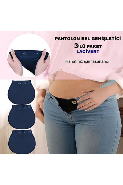 Pimobile Tresbel Maternity Pants Waist Expander-Pants Expander for Women Dark Blue 3 Pieces