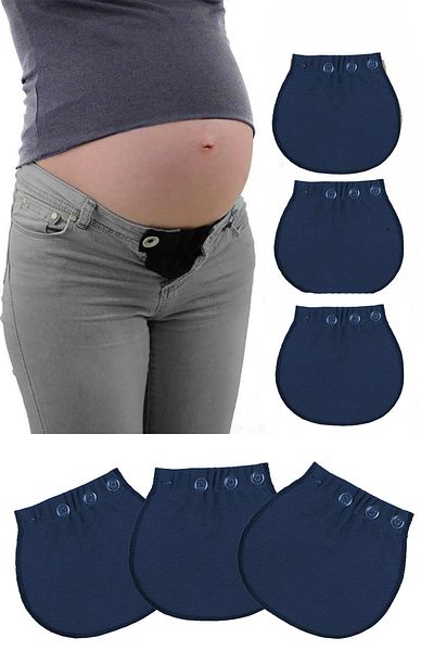 Pimobile Tresbel Maternity Pants Waist Expander-Pants Expander for Women Dark Blue 3 Pieces